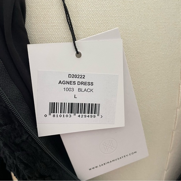 NWT Sabina Musayev Agnes Dress Black Mini Crinkled Cut Outs Drawstring Large - Picture 11 of 11